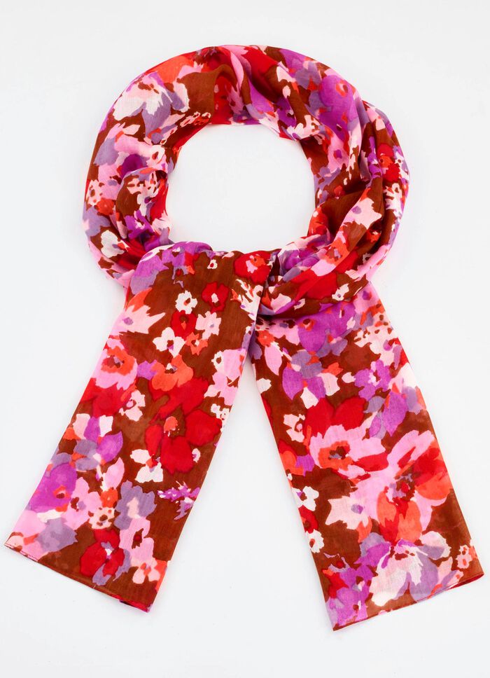 Sjaal met fantasiebloesemmotief 