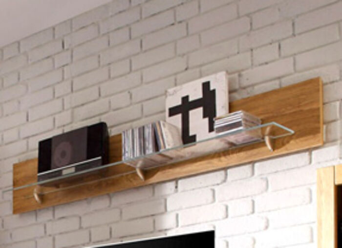 Wandplank met glazen plank 