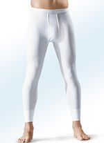 Hermko dubbele ribbroek met gulp, twee stuks, wit 