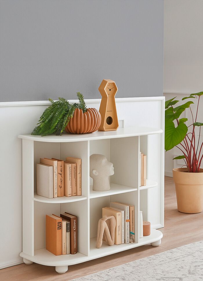 Plank met 6 open vakken WIT