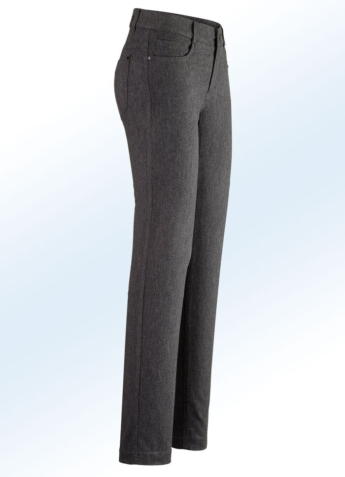 Broek met aangenaam zachte, warme voering ANTRACIET GEM.