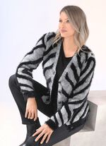 Vest met garen met harig effect GRIJS GEM&Ecirc;LEERD-ZWART