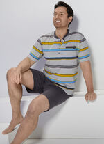 Shorty met knoopsluiting, opgestikte borstzak en gestreept design 