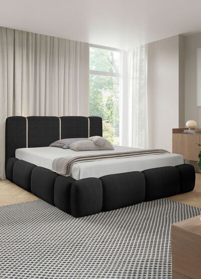 Gestoffeerd bed met ledverlichting en bedbak 