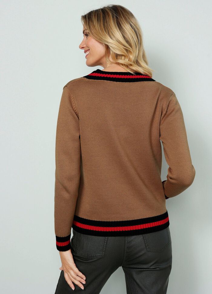 Trui met contrasterende strepen 