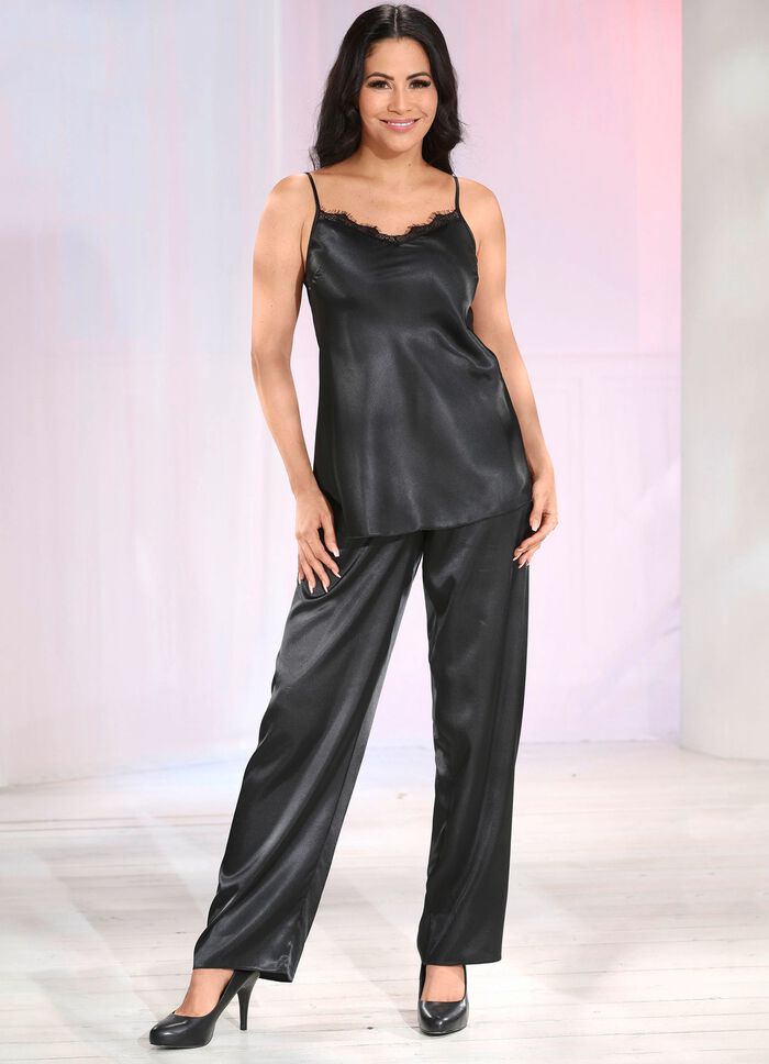 Set, 3-delig, bestaande uit top, broek en kimono 