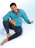 Pyjama met knoopsluiting en opgezet borstzakje 