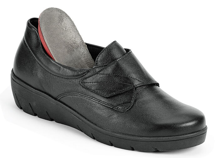 Slippers met verstelbare klittenbandsluiting ZWART