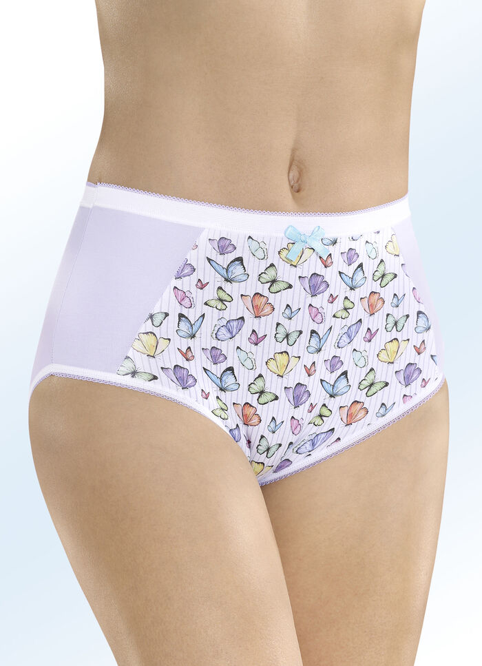 Pak van vier slips met bont printmotief 