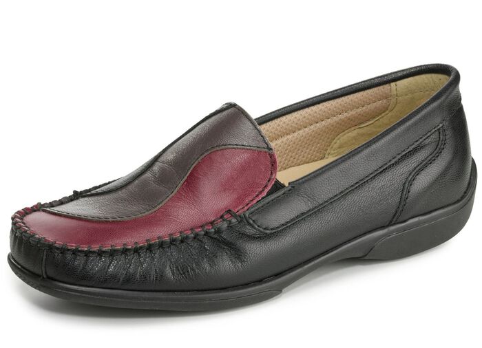 Mocassinloafers van Chevreau-nappaleer ZWART-MEERKLEURIG
