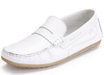 Mocassinpantoffels met leren binnenzool WIT