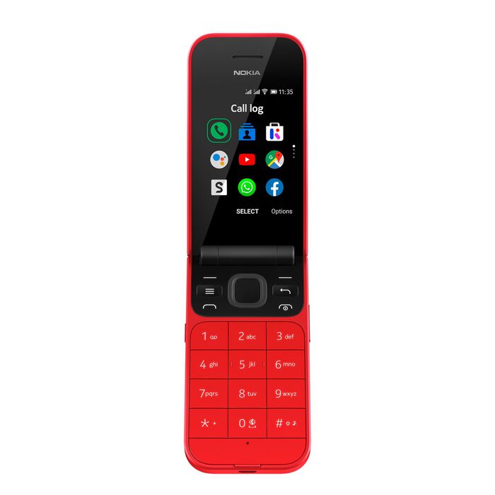 Nokia 2720 Flip clamshell-telefoon met grote knoppen ROOD