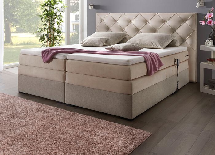 Modern boxspringbed met motor &ndash; elektrisch verstelbaar via afstandsbediening 