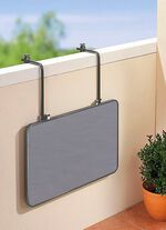 Hangende balkontafel met stalen buizenframe 