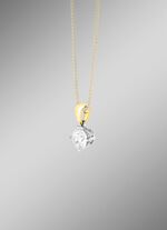 Solitaire hanger in bicolor met diamant 
