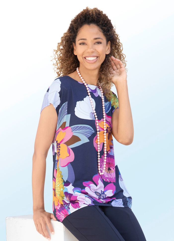 Overhemdtuniek met bloemdessin 