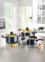 Meteor 6-delige pannenset met premium diamantkeramische antiaanbaklaag 