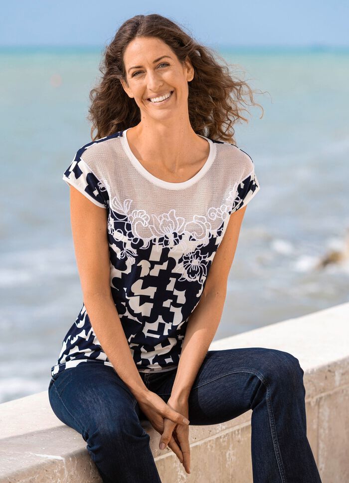 Shirt met bloemenborduursel 