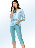Pyjama met 3/4-mouwen en kuitbroek AQUA-MULTICOLOR