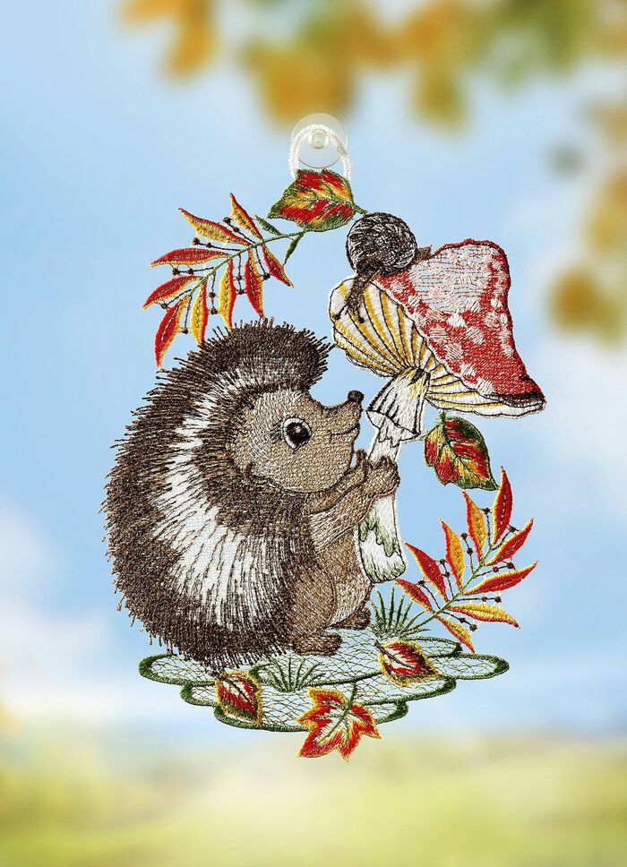 Raamdecoratie van kantwerk uit Plauen 