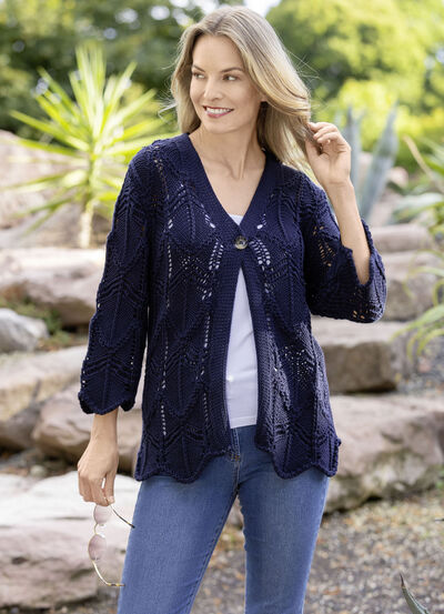 Cardigan met opvallende haaklook 