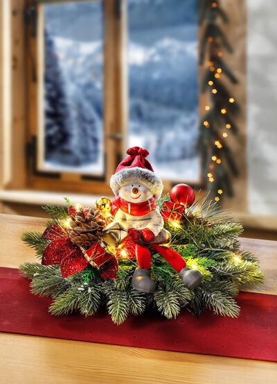 Verlicht bloemstuk met ledverlichtingssnoer 