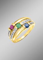 Kleurrijke elegantie: damesring met echte edelstenen 