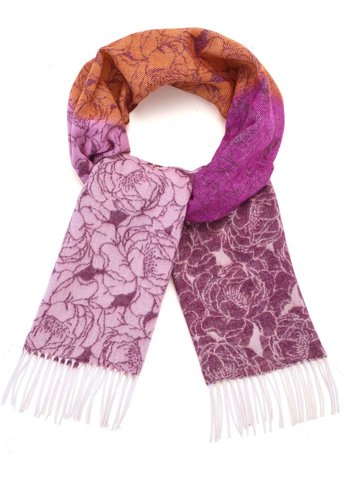 Sjaal met fantasiebloesem 