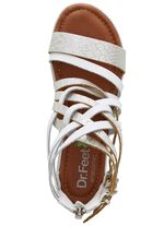 ELENA EDEN sandaal van gedeeltelijk nappaleer met reptielreli&euml;f 