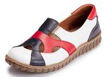 Gemini pantoffels gemaakt van rundnappaleer WIT-BLAUW-ROOD