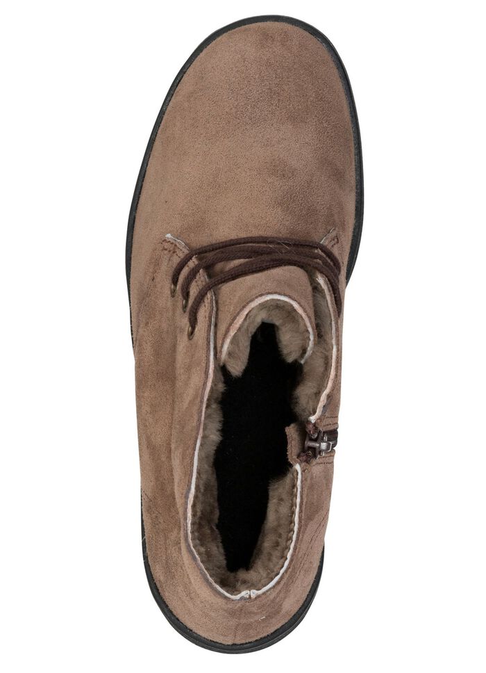 ELENA EDEN, gevoerde dameslaarzen, winterschoenen, met lamsvacht TAUPE