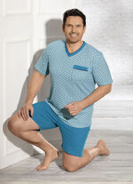 Shortama met V-hals en borstzakje 