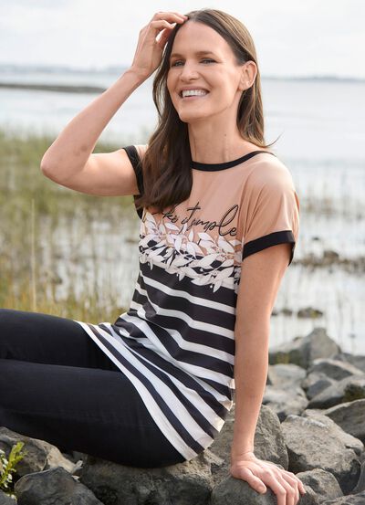 Shirt met gemengde patronen 