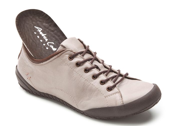 Andrea Conti veterschoen met contrasterende rand BEIGE