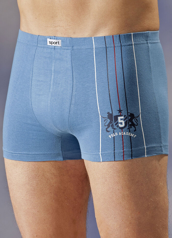 Set van vier broeken, effen, motiefprint 