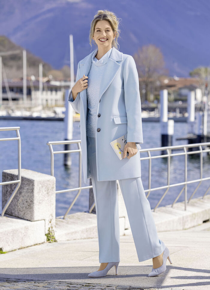 Korte jas met reverskraag LICHTBLAUW