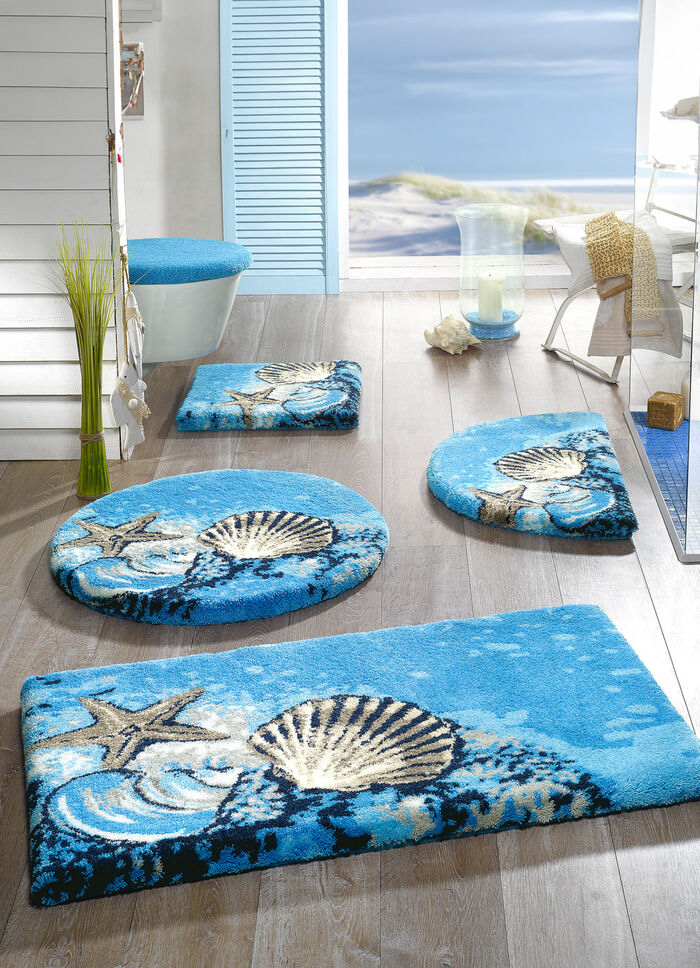 GRUND badkamerset met antislip latex achterkant BLAUW