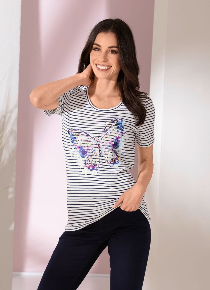 Shirt met decoratieve vlinderprint 