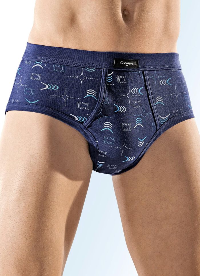 Set van zes slips, met bont dessin 