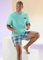 Comte shorty met V-hals en borstzak 