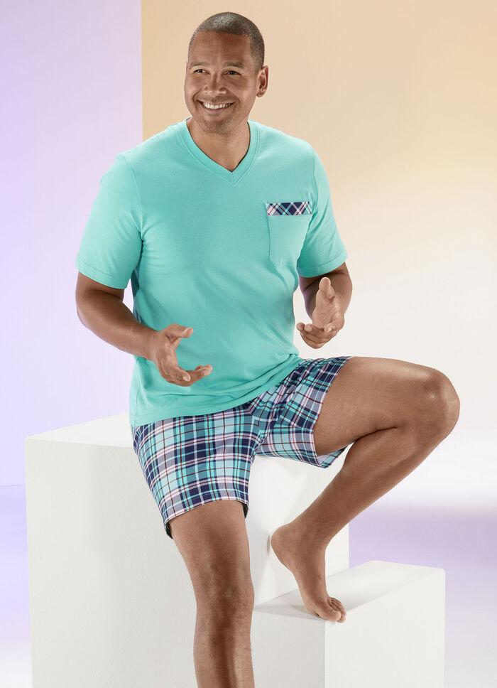 Comte shorty met V-hals en borstzak 