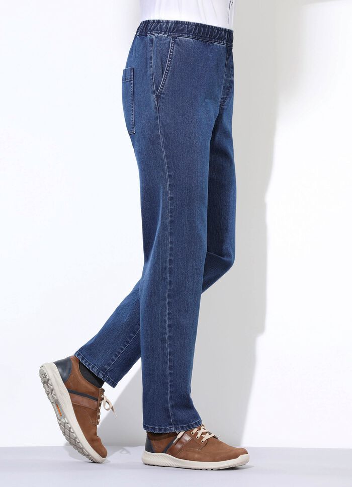 Pull-on jeans in 3 kleuren JEANSBLAUW