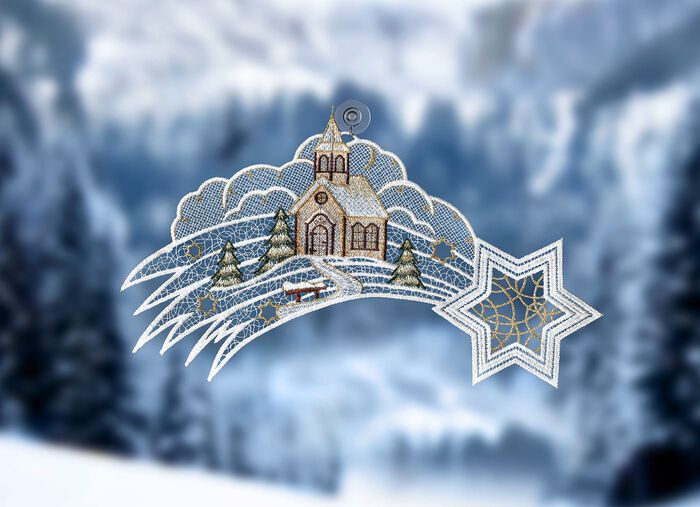 Raamafbeelding gemaakt van echt Plauen-kant 