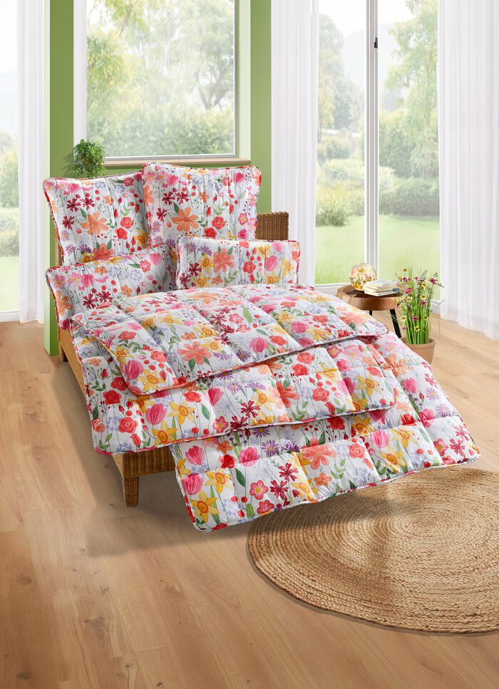 Beddengoedset met bloemmotief, 2-delig 
