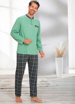 Pyjama met knoopsluiting en open manchetten 