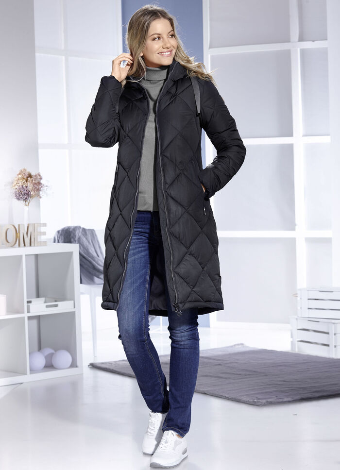 Functionele jas met diamantquilt 