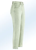 Jeans in 7/8-lengte met modieuze gekleurde zomen LICHTGROEN