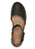 ELENA EDEN, zomerse damessandalen, breedte G, gemaakt van leer ZWART