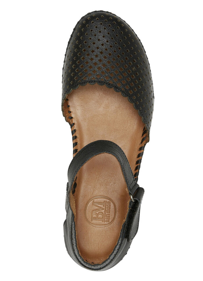 ELENA EDEN, zomerse damessandalen, breedte G, gemaakt van leer ZWART