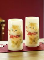 Echte waskaarsen met led, set van 2 